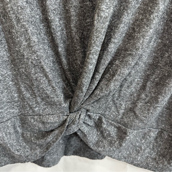 Hippie Rose Women Rayon Faux Knot Front Soft Knit Sweater Grey Large - Picture 2 of 6